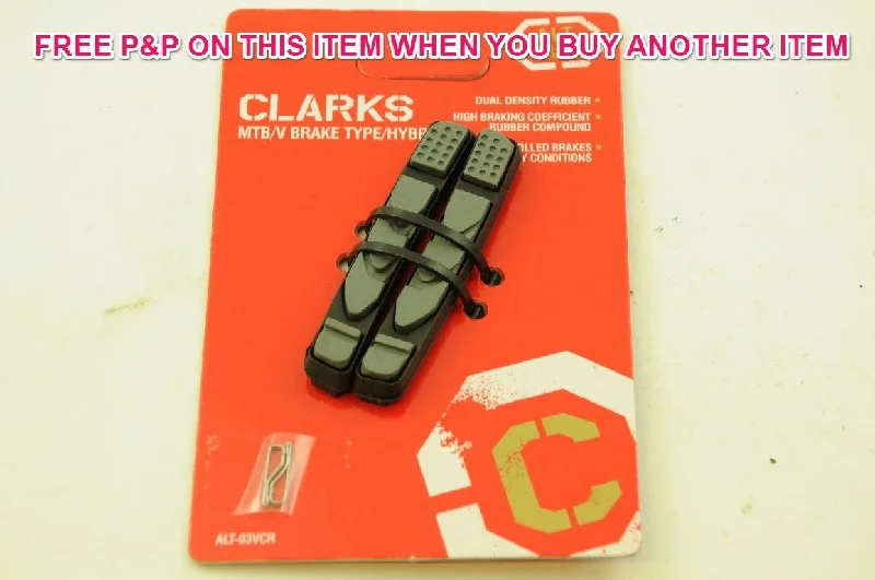 Hard-wearing MTB boots-cycling clothing for winding hills-CLARKS ANTI-LOCK V 72mm BRAKE PADS FOR CARTRIDGE BRAKE SHOES ALT-03 VCR BOGOF