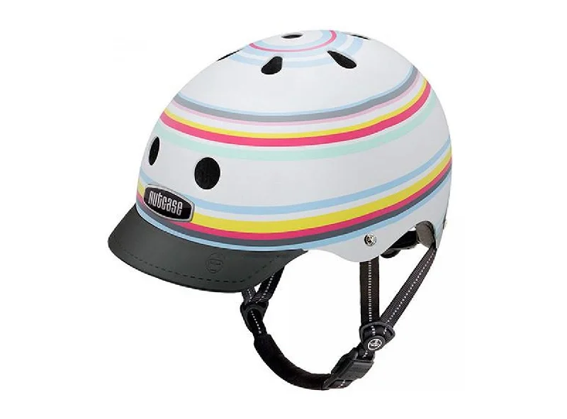 Lightweight frame sack-Bicycle helmet firm screen-Nutcase Beach Bound Street Helmet - White-Stripes