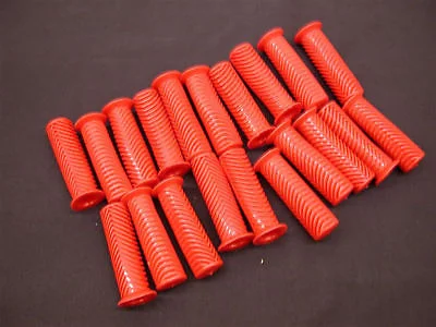 ribbed detachable grips-Clear bike glasses-WHOLESALE JOB LOT 10 PAIR RED HANDLEBAR GRIPS PLASTIC