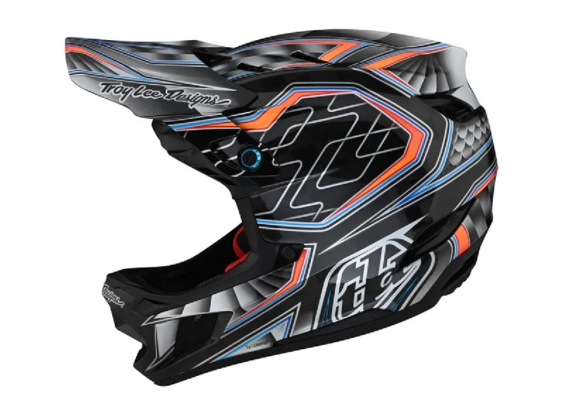 Firm wrist supports-Bicycle helmet curve thought-Troy Lee Designs D4 Carbon Full Face Helmet - Low Rider - Gray - 2021