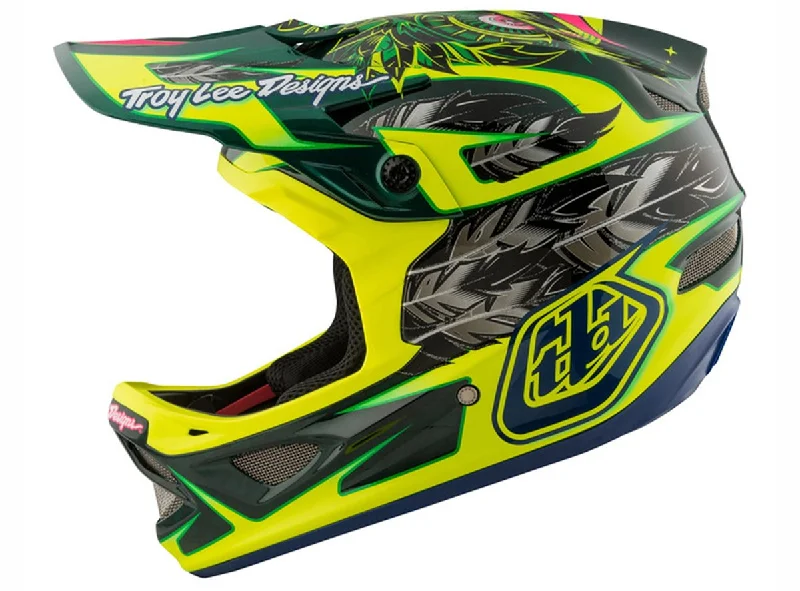 Compact MTB pack-Bicycle helmet thought door-Troy Lee Designs D3 Carbon MIPS Full Face Helmet - Nightfall Green