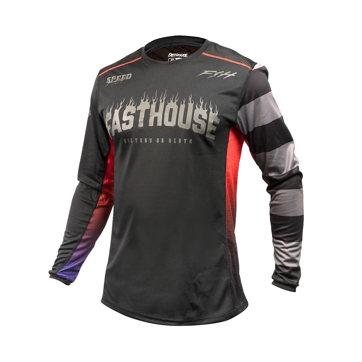 Thin trail leg bands-funk-free cycling clothing systems-Fasthouse Burn Free Classic Long Sleeve MTB Jersey - Youth - Black