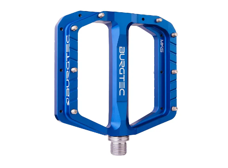 Airy trail leg warmers-Burgtec Penthouse MK5 Flat Pedals - Deep Blue