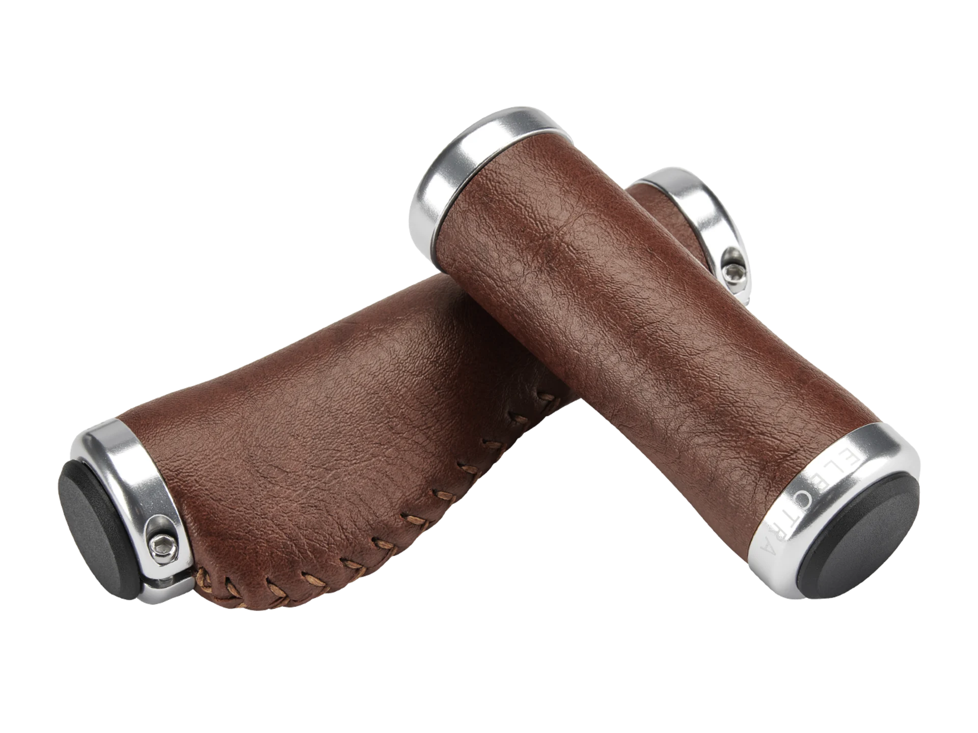 adjustable retro bicycle grips-Airy trail arm warmers-Electra Classic Faux Leather Ergo Grip Set - Brown