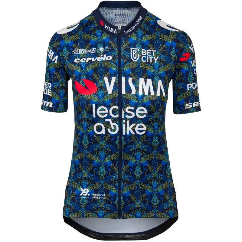 Race-ready MTB jersey-cycling clothing with hot jaunts-Maglia donna Agu Team Visma Lease a bike 2024 The Renaissance - Tdf