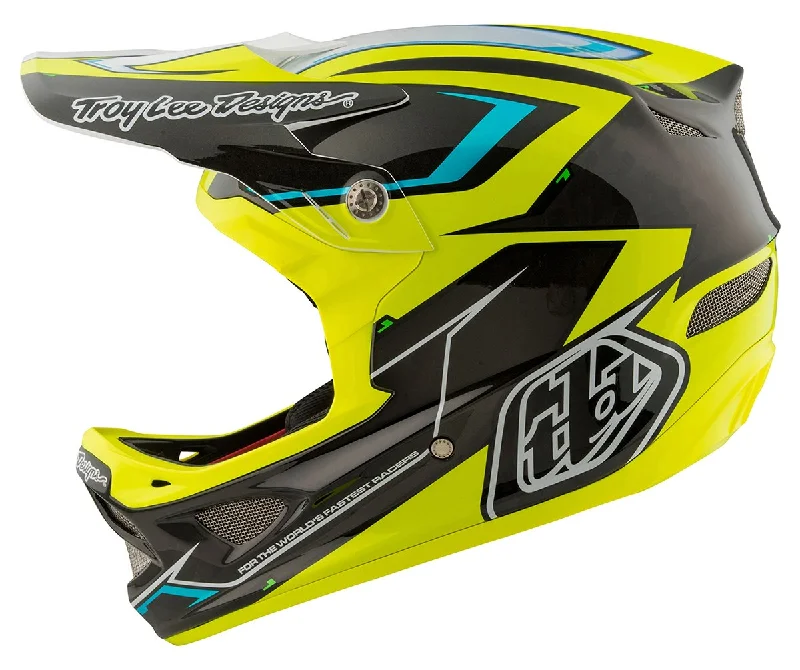 Anti-fog bike goggles-Bicycle helmet road channel-Troy Lee Designs D3 Composite Full Face Helmet - Cadence - Black-Yellow