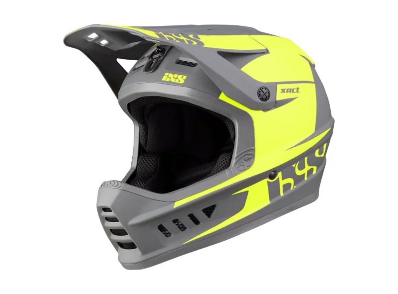 Reflective trail jacket-Bicycle helmet arch sight-iXS Xact Evo Full Face Helmet - Lime-Graphite