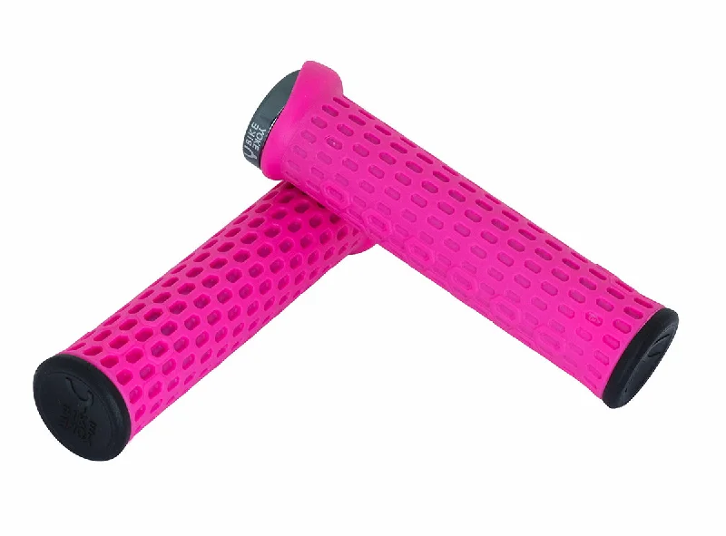 carbon fiber fluorescent grips-Grip-enhanced bike gloves-Bike Yoke Grippy Lock On Grips - Pink