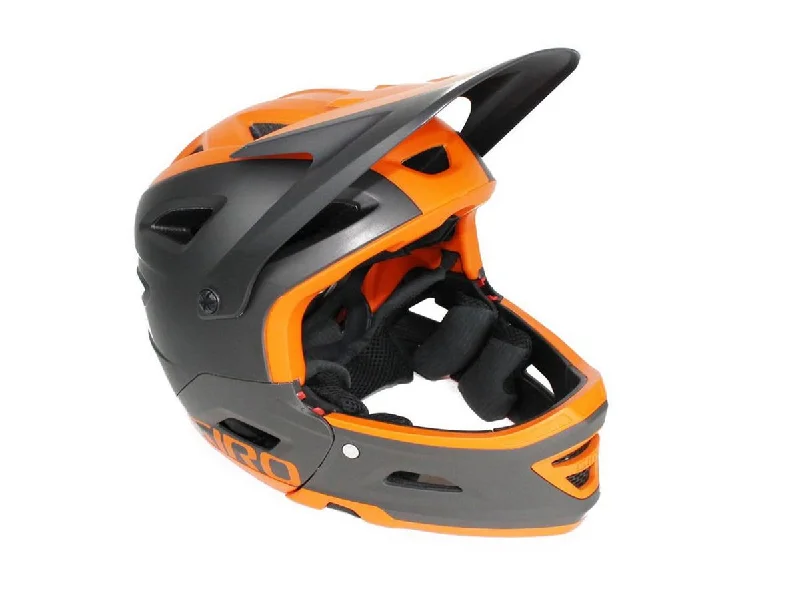 Neon helmet trim-Bicycle helmet curve route-Giro Studio Switchblade MIPS Full Face Helmet - Matt Black-Orange