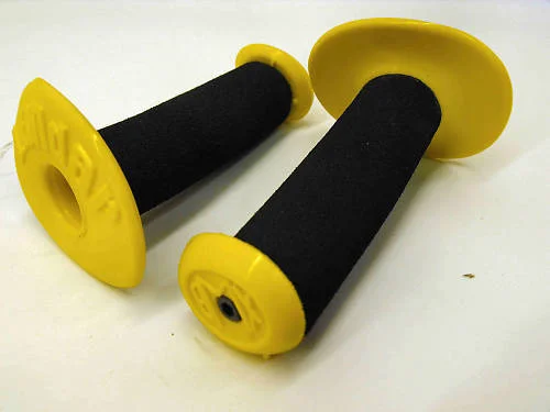 padded futuristic grips-Neon helmet trim-OLD SCHOOL BMX DONUT TYPE HANDLEBAR GRIPS LANDAR MADE IN THE 80's BLACK-YELLOW