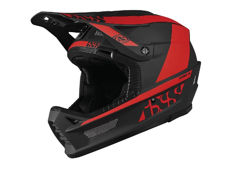 Cooling gravel gloves-Bicycle helmet head pane-iXS Xult DH Full Face Helmet - Red-Graphite