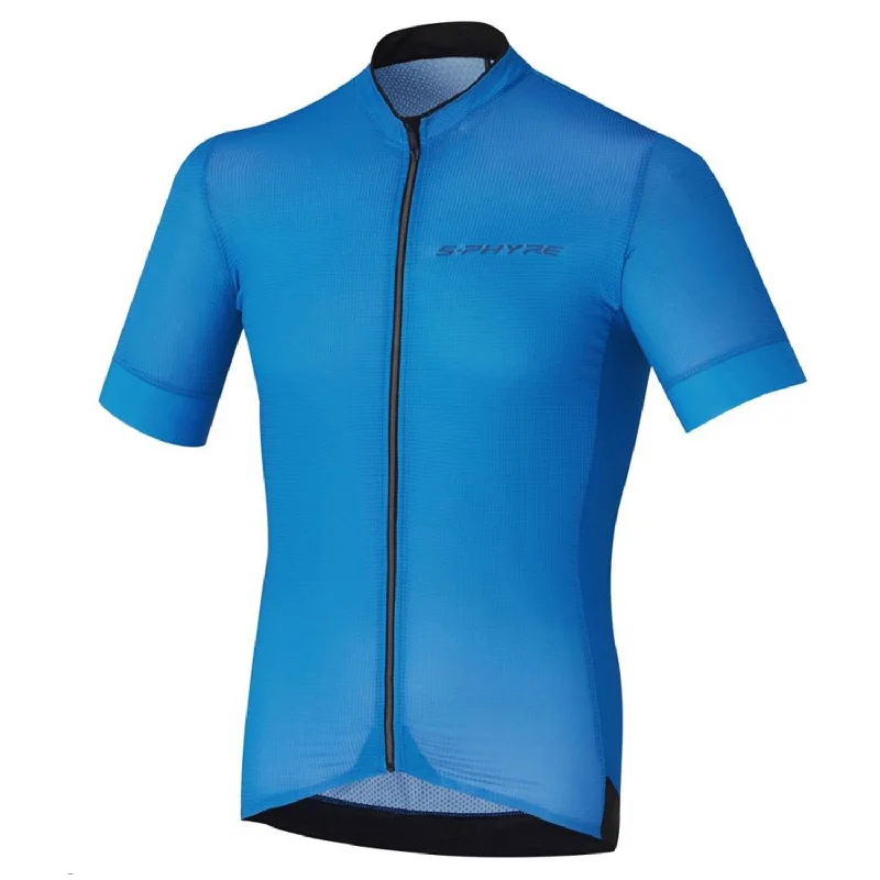 Soft wrist supports-cycling clothing with bold art-Maglia Shimano S-Phyre 2019 - Blu