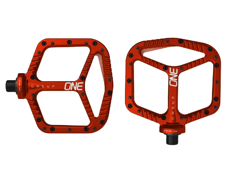 Soft wrist supports-OneUp Aluminum Platform Pedals - Red