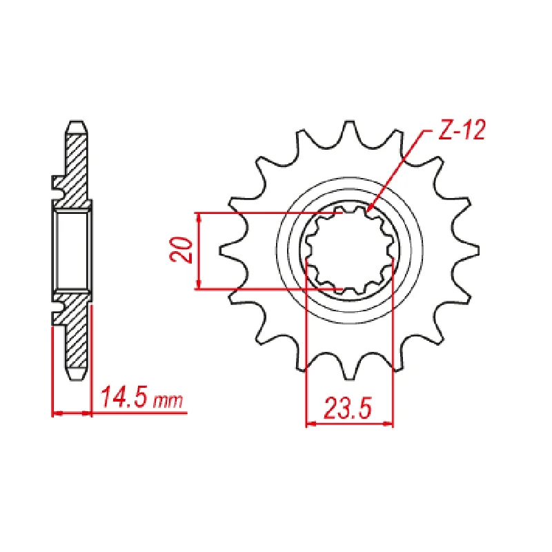 Thin shoe pouch-Soft trail scarf-MTX 1345 Steel Front Sprocket #520 (13T) (10-1345-13)