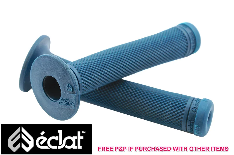 matte finish grip-enhancing grips-Lightweight hip pads-ECLAT ASHLEY CHARLES SIGNATURE BMX HANDLEBAR GRIPS, ELASTOMER RUBBER TEAL