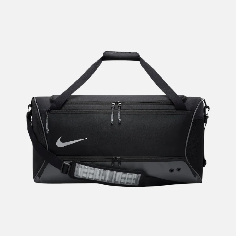 Airy trail bandana-Tough trail straps-Nike Hoops Elite Duffel Bag (57L) -Black/Iron Grey/Metallic Silver