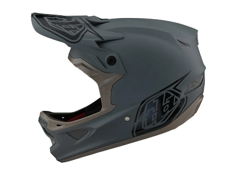 Cooling trail tank-Bicycle helmet mesh gown-Troy Lee Designs D3 Fiberlite Full Face Helmet - Stealth - Gray - 2021