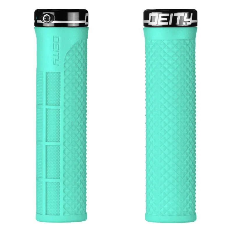 premium embossed grips-Adjustable helmet visor-Deity Components LockJaw Grips - Mint