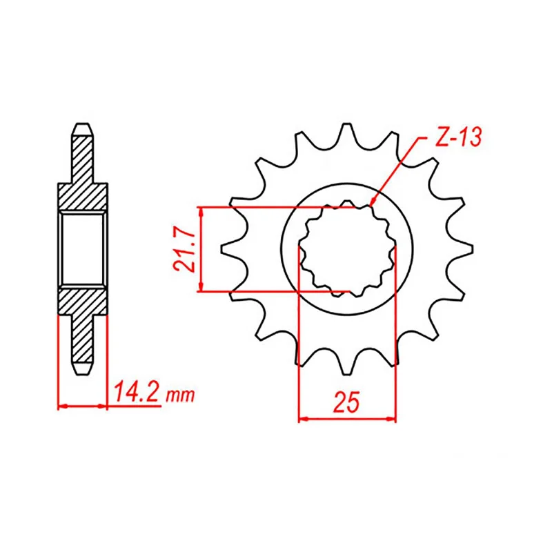 Neon saddle pad-Reflective trail bands-MTX 1531 Steel Front Sprocket #525 (15T) (10-254-15)