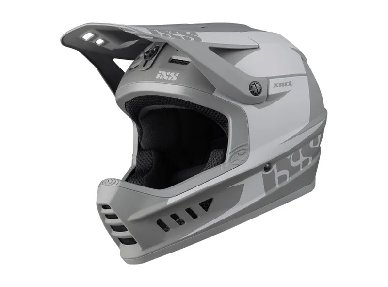 Tough gravel pedals-Bicycle helmet curve thought-iXS Xact Evo Full Face Helmet - Gray-Graphite