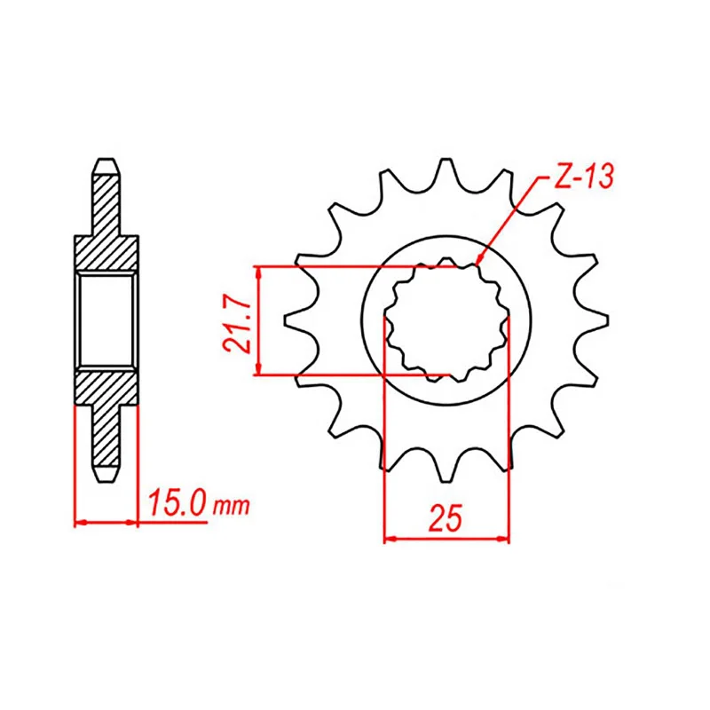 Tough trail chest pads-Airy trail pads-MTX 1182 Steel Front Sprocket #525 (14T) (10-TR3-14)