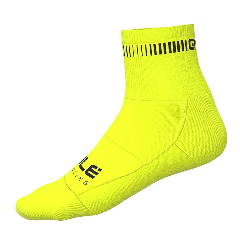 Firm trail inserts-cycling clothing with long jaunts-Calze Ale Logo Q-skin - Giallo fluo