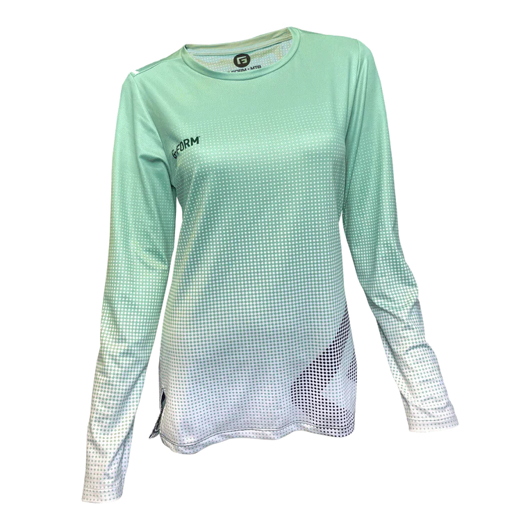 Airy trail helmet-cycling clothing for quick fix-G-Form Fade Long Sleeve MTB Jersey - Womens - Mint