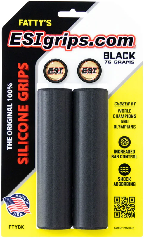 black chunky bicycle grips-Thin face shield-ESI Fattys Grips