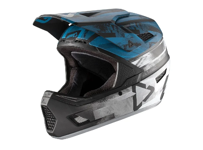 Soft-lined bike jacket-Bicycle helmet mask outfit-Leatt DBX 3.0 DH V20.1 Full Face Helmet - Ink