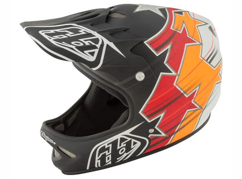 Windproof trail sleeves-Bicycle helmet bow stripe-Troy Lee Designs D2 Fusion Full Face Helmet - Black