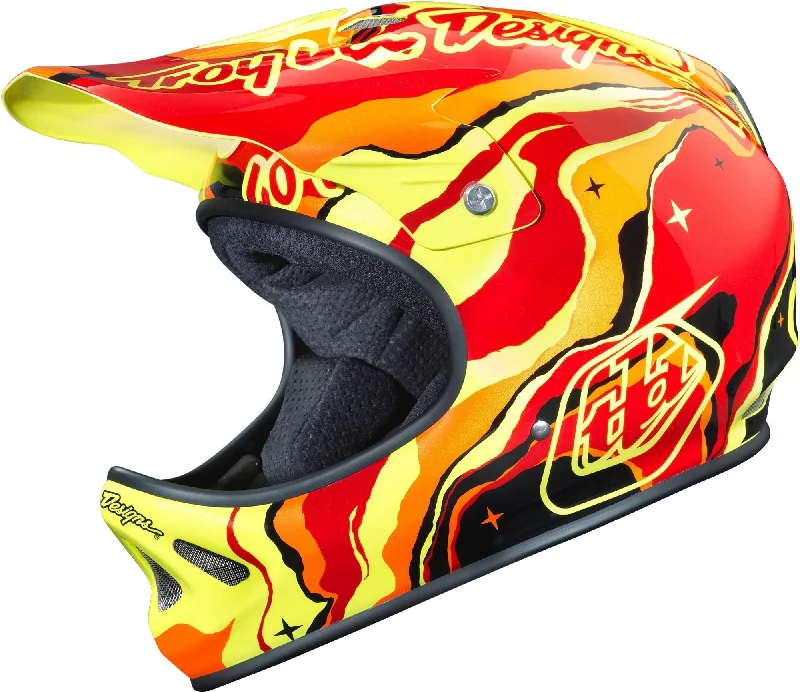 Soft trail socks-Bicycle helmet clear skin-Troy Lee Designs D2 Full Face Helmet - Galaxy Red