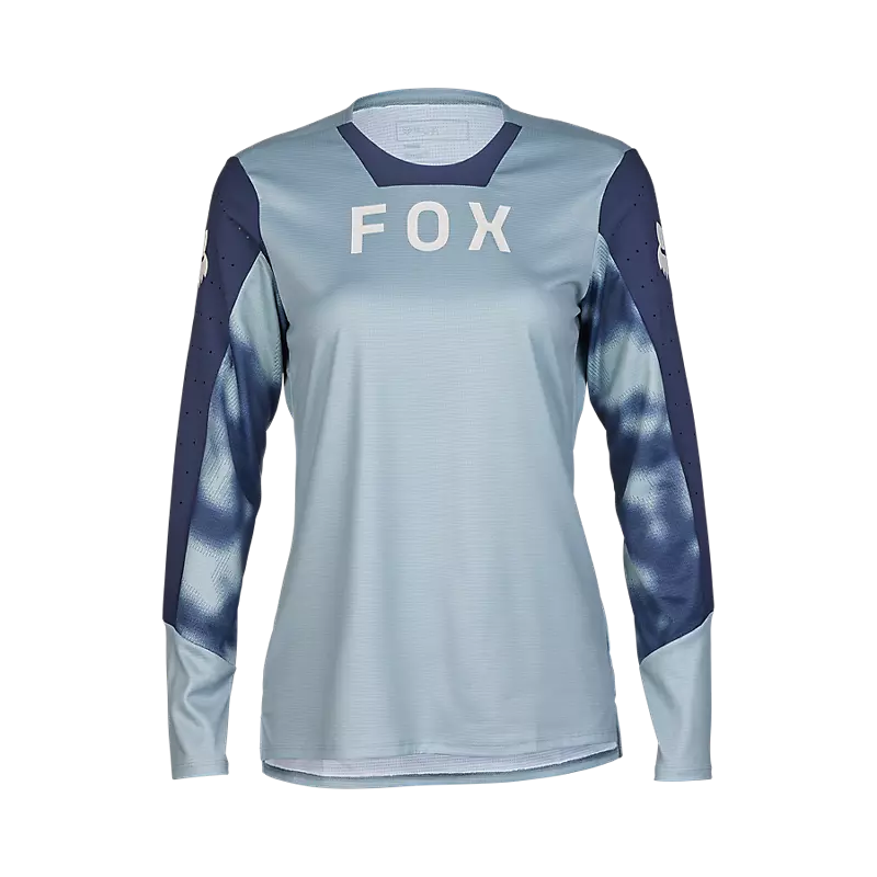 Ergonomic seat pad-cycling clothing with rapid slots-Fox Racing Defend Long Sleeve MTB Jersey - Taunt - Womens - Black