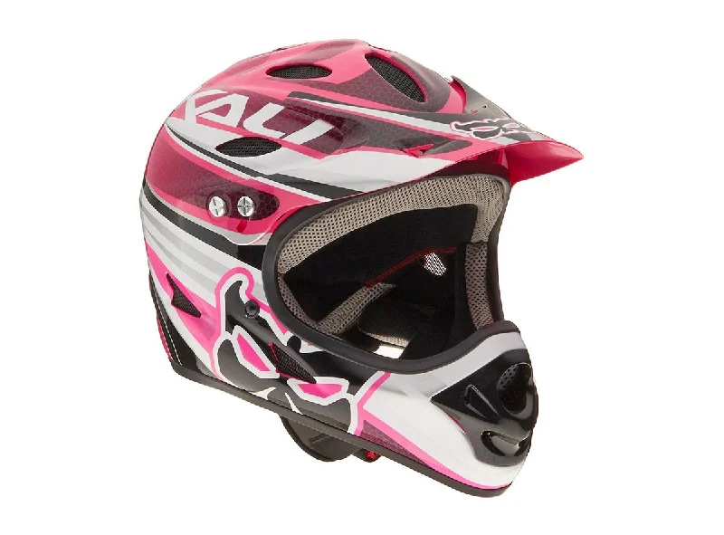 Padded gravel gloves-Bicycle helmet furrow prime-Kali Savara Full Face Helmet - Celebrity Pink