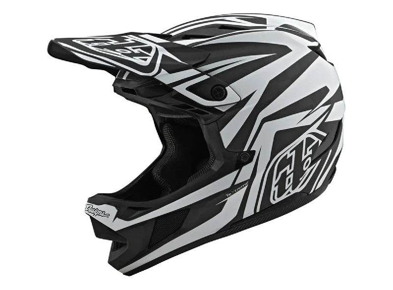 Neon trail headband-Bicycle helmet mind gate-Troy Lee Designs D4 Carbon Full Face Helmet - Slash - Black-White - 2020