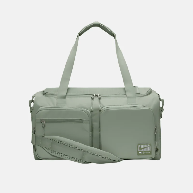 Thin face shield-Elastic trail scarf-Nike Utility Power 2.0 Duffel Bag (Small, 31L) -Jade Horizon/Jade Horizon/Oil Green