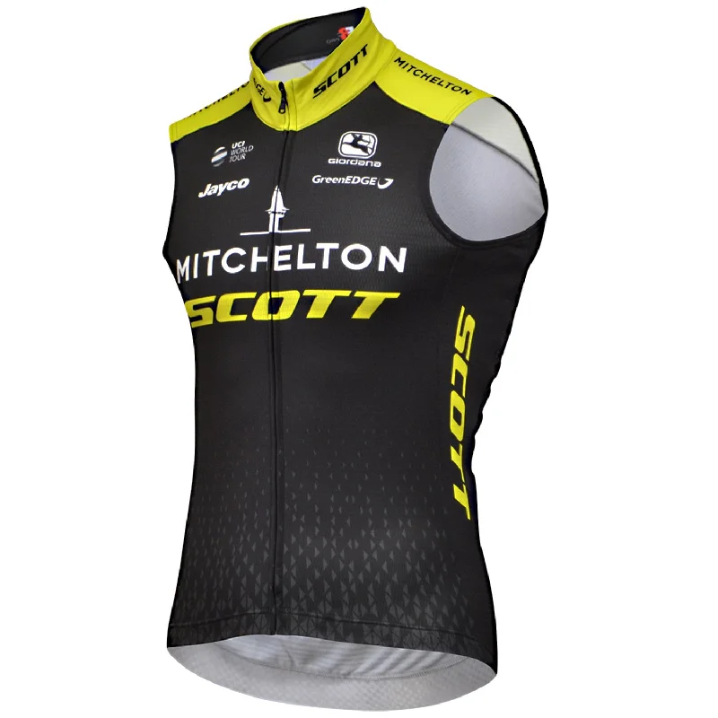 Reflective helmet band-cycling clothing with leg pads-Gilet Mitchelton Scott FR-C Pro thermal 2018