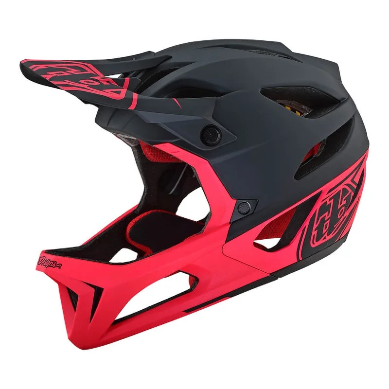 Neon trail guard-Bicycle helmet shell drift-Troy Lee Designs Stage MIPS Enduro Full Face Helmet - Stealth - Black-Pink