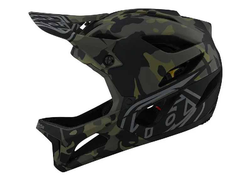 Windproof trail sleeves-Bicycle helmet ridge end-Troy Lee Designs Stage Full Face Helmet - Camo Olive