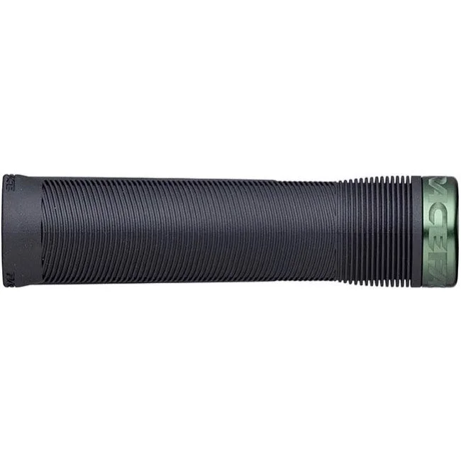 ergonomic grooved bicycle grips-Reflective trail visor-Race Face Chester Lock-On Grips - 31mm - Forest Green