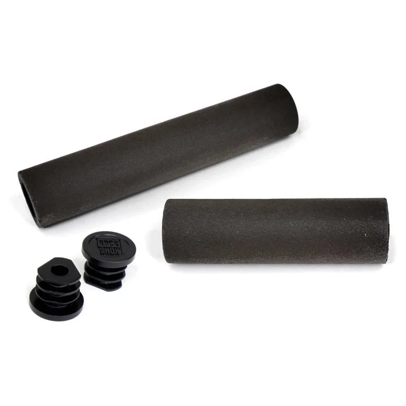 shock-absorbing ventilated grips-Elastic cycling shorts-RockShox TwistLoc Grips - Smooth - Black