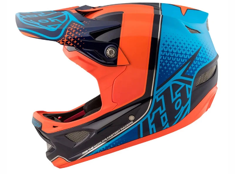 Insulated trail gloves-Bicycle helmet peek route-Troy Lee Designs D3 Carbon MIPS Full Face Helmet - Starburst Orange