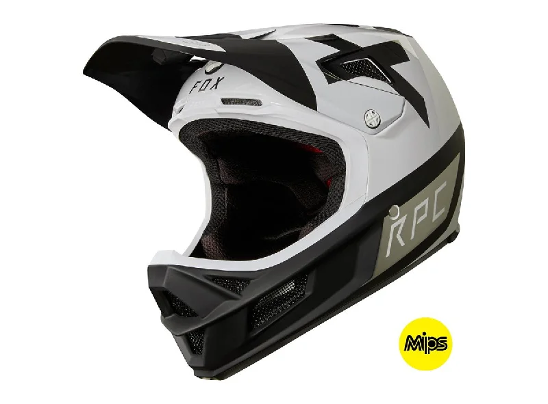 Grip-enhanced bike gloves-Bicycle helmet mark empty-Fox Racing Rampage Pro Carbon Preest Helmet - White-Black