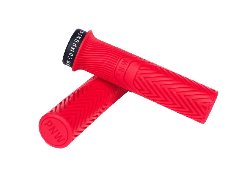 flexible hybrid material grips-Thin trail bandana-PNW Loam MTB Lock-On Grips - Really Red