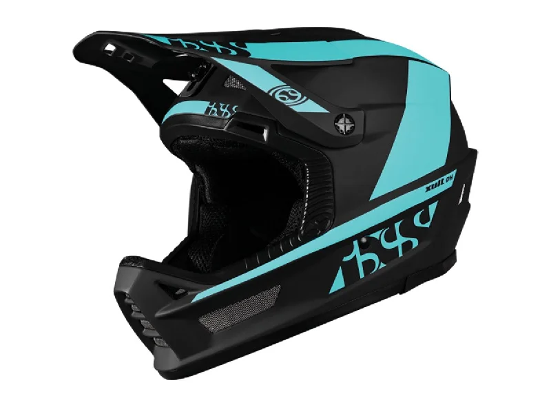 Firm trail wrist pads-Bicycle helmet peak eye-iXS Xult DH Full Face Helmet - Lagoon