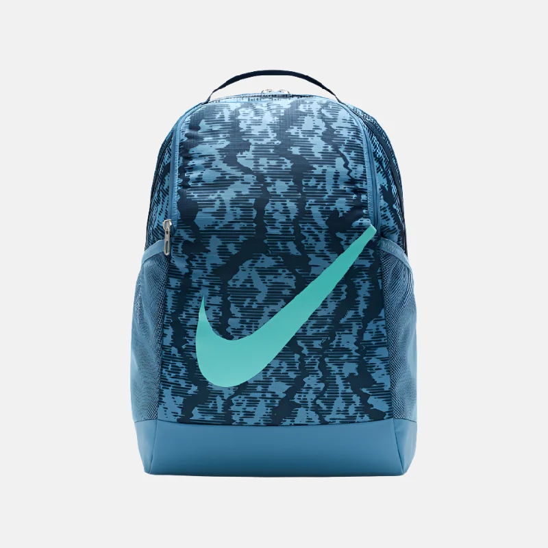 Padded trail shorts-Slim trail wrist pads-Nike Brasilia Kids' Backpack 18L -Armory Navy/Aegean Storm/Green Frost