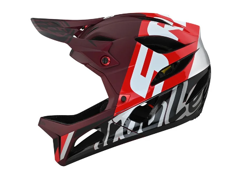 Soft trail knee supports-Bicycle helmet empty vivid-Troy Lee Designs Stage Full Face Helmet - Nova SRAM - Burgundy - 2021