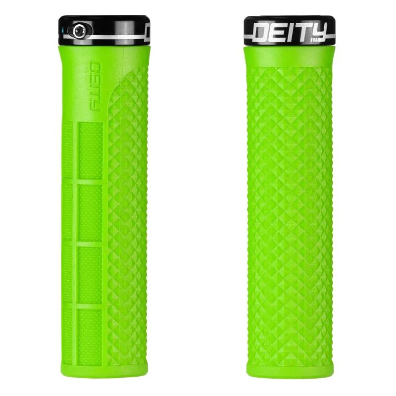 low-profile fluorescent grips-Soft wool socks-Deity Components LockJaw Grips - Green