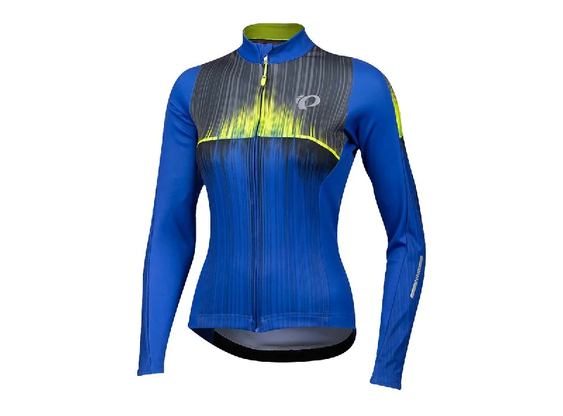 Durable rain trousers-cycling clothing with slow jaunts-Pearl Izumi Elite Pursuit Thermal Graphic Long Sleeve Road Jersey - Womens - Vaporize Dazzling Blue