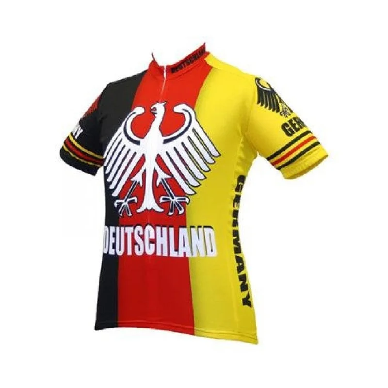 Firm chain guard-cycling clothing with bespoke patches-Men's German Flag Road Bike Jersey