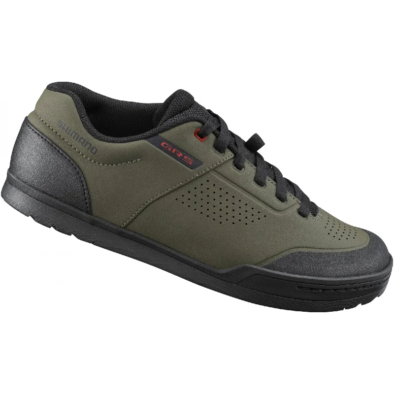 Tough bike panniers-cycling clothing with sleek edge-Shimano GR501 Flat Pedal MTB Shoe - Olive